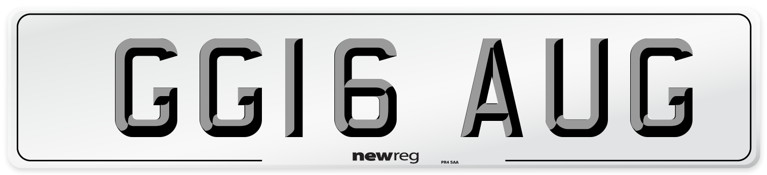 GG16 AUG Number Plate from New Reg